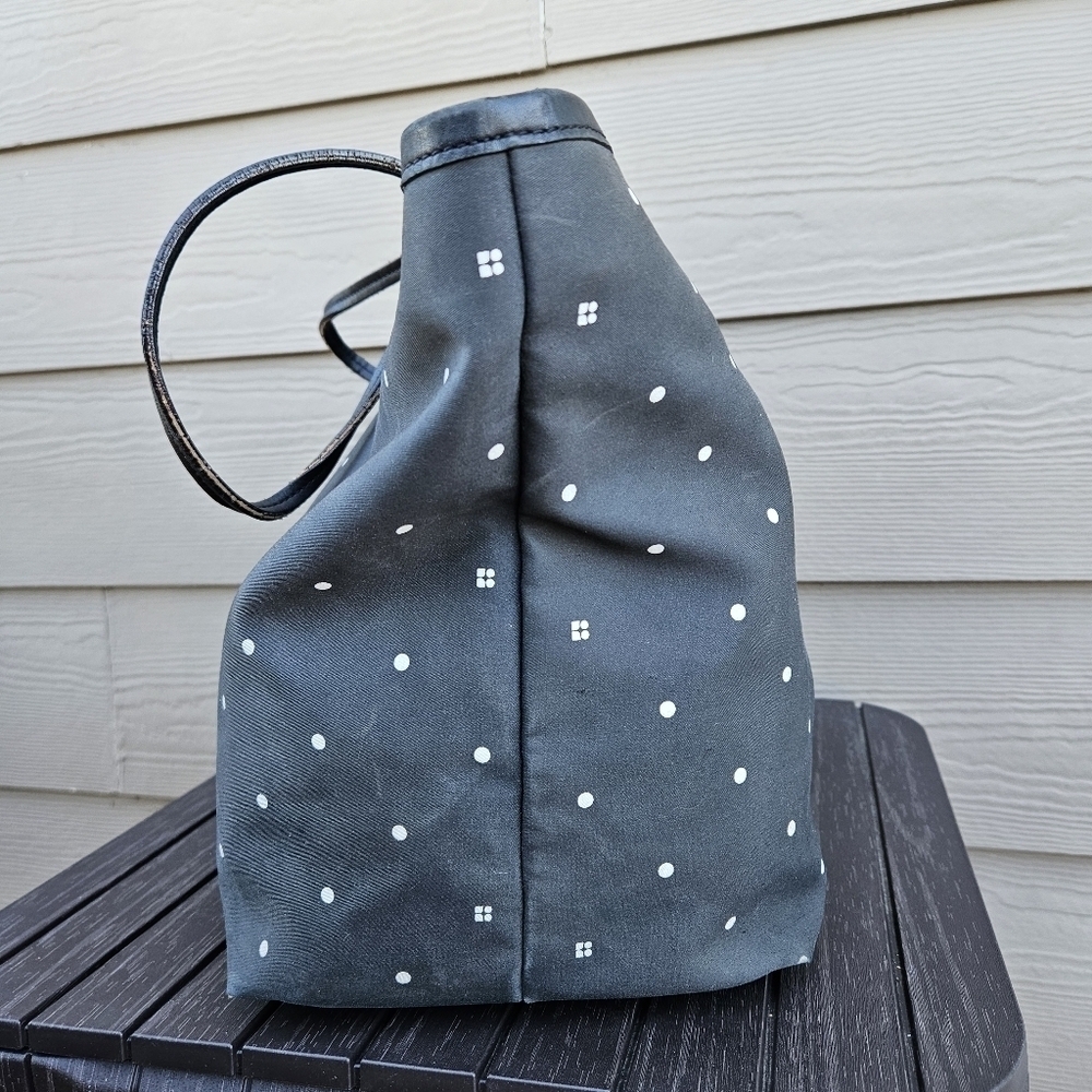 Kate Spade Polka Dot Tote Diaper Baby Bag Black White Purse Shopper Bag Vintage - Picture 5 of 16